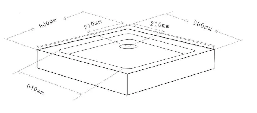 Harma dušialus valges 90×90 cm — vaade 2